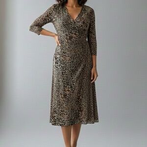Nougat London Leopard Print Long Sleeve Dress